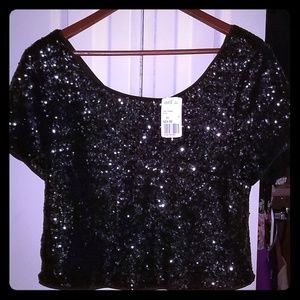 Sequined crop top